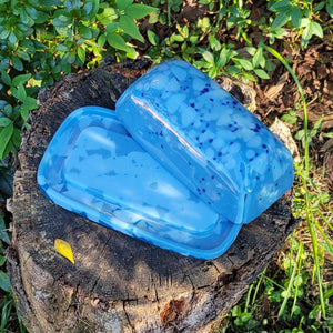 "Baby Blue" Glass Butter Dish
